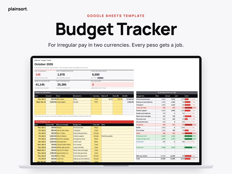 Budget Tracker template preview