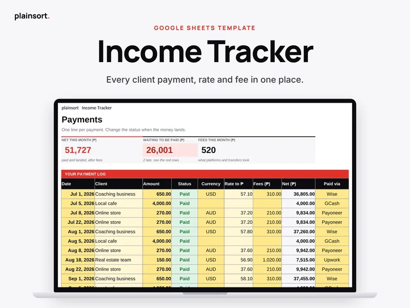 Income Tracker template preview
