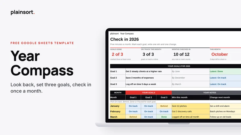 Year Compass for Google Sheets preview